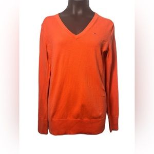•Tommy Hilfiger | Orange V-neck Sweater